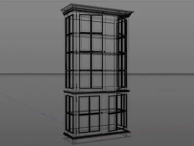old cabinet wooden cabinet Low-poly 3D model