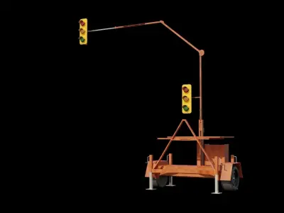portable traffic lights 3D model