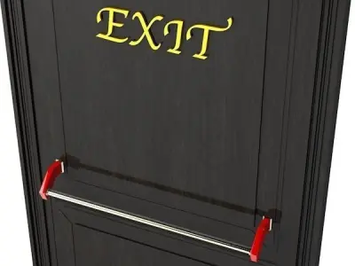 Hotel Emergency Exit Door Low-poly 3D model