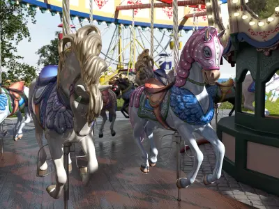  Amusment Park Carousel 