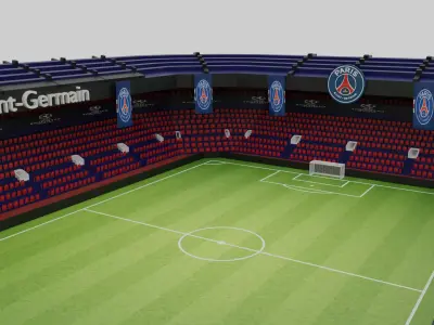 Paris Saint-Germain Football Stadium Low-poly 3D model