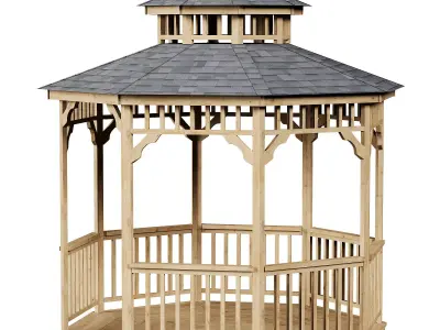 HEARTLAND 10 FT GAZEBO W FLOOR 3D model
