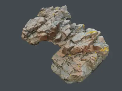 3d scanned rock cliff A2 3D model