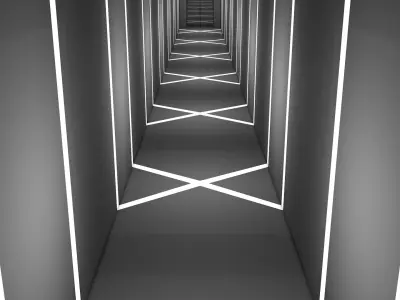 Futuristic Tunnel Low-poly 3D model