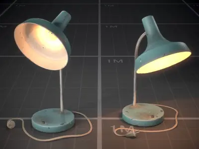 Used Soviet Desk Lamp Low-poly 3D model