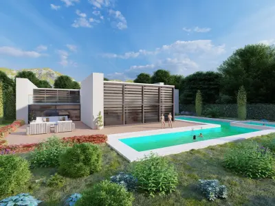 Casa Scene-villa-modern house 3D model 28
