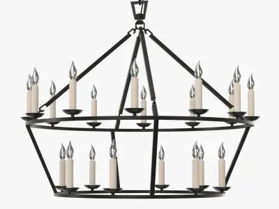 19th C English Openwork Two Tier Round Chandelier 40in 3D model