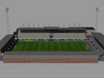 Cambuurstadion FC Cambuur Low-poly 3D model