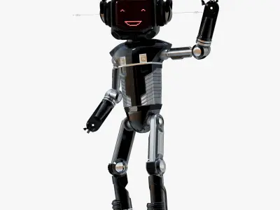 LED Machine Cartoon Robot Rigged Version 3D model
