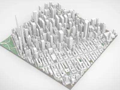 Cityscape New York USA fragment city  3D model