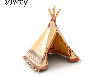 Traditional Teepee Model Pack with HighResolution Textures Low-poly 3D model