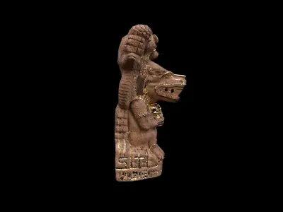 Mayan Statue Golden - PBR - Textured Low-poly 3D model