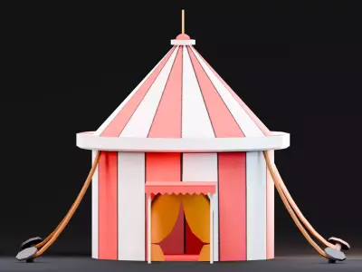 Amusement Park - Tent Low-poly 3D model