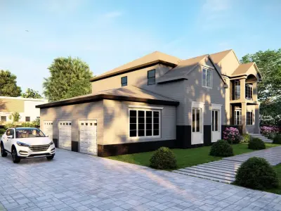  3D Exterior Scene 3D model design garden and landscape 3D model 14