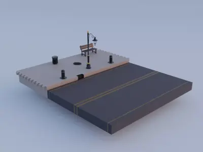 Street Asset blender 3D model