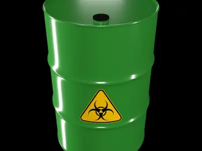 Clean Green Barrel Low-poly 3D model