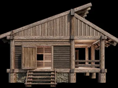 Medieval Houses 13 - 4K Textures Game Ready Low-poly 3D model