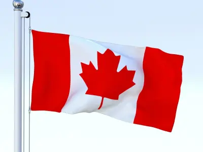 Animated Canadian Flag Low-poly 3D model