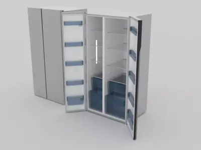 Defy Fridge Side by Side Doors Free 3D model