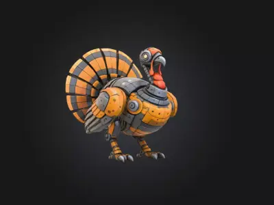 Cyber Turkey Low-poly 3D model