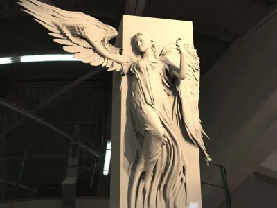 Grand Angel wall sculpture Ghost Stone 3D model