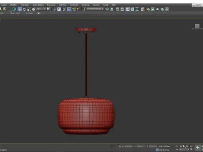 Enkel LED Pendant Light Low-poly 3D model