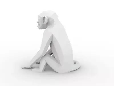 Low Poly Monkey 3D Printable 3D print model