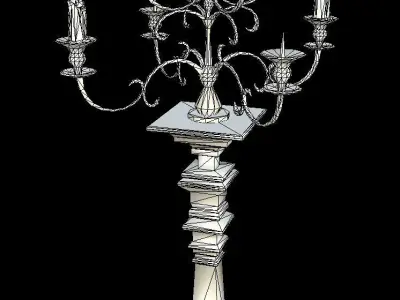 Candelabra - Low-poly 3D model