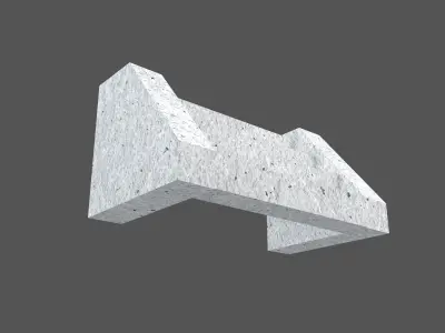 Low Poly Concrete Stairs v1 001 Low-poly 3D model