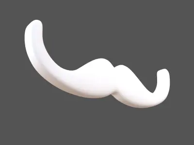 Mustache Symbol V1 002 Low-poly 3D model