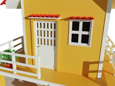 low poly  house 01 Low-poly 3D model