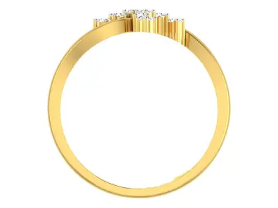 Solitaire Women Engagement Bypass Rings 3D print model 6