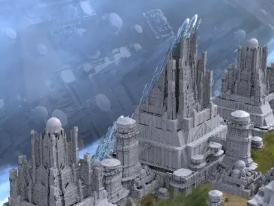 Fantasy Atlantis architecture huge city 3D 3D model