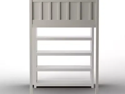 Camp Loft Full Simply White Bed Low-poly 3D model