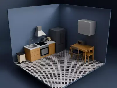 Low Poly Kitchen Props Pack  Game Ready 3D Asset Collection Free low-poly 3D model