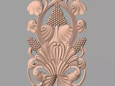 Decoration panel 3D relief STL model used for CNC router E035 3D model