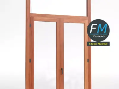 Double window with transom 3D model