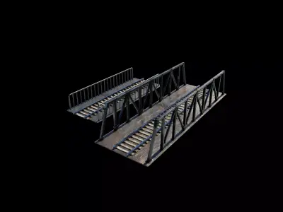 Railway Steel Bridge 3D model