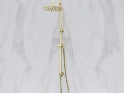 Shower head on marble wall 3D model