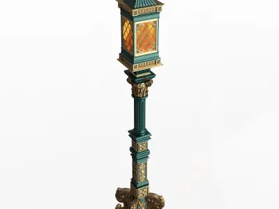 Classic Street Lights Collection 02 Low-poly 3D model