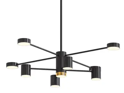 AX299 chandelier with six lights gold 3D model