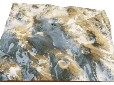 Ojos del Salado Stratovolcano terrain 3d model 3D model