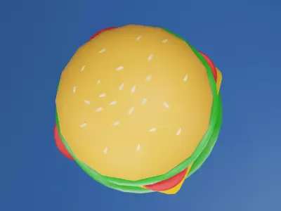 Stylized cartoon Gameready Burger Low-poly 3D model