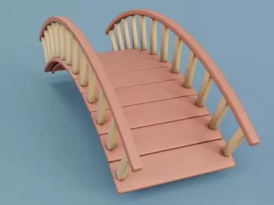 Cartoon Bridge 2 Low-poly 3D model