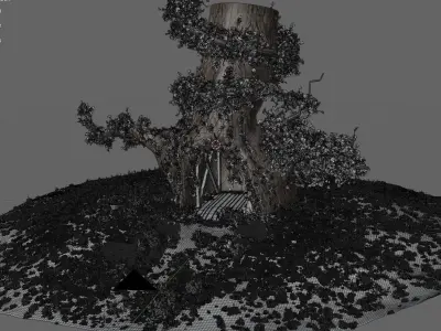 Forest Glade Tree - woodland Environment green area  3D model