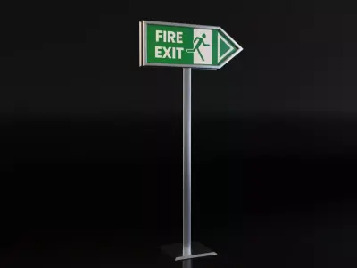Floor Stand for Fire Exit Free low-poly 3D model