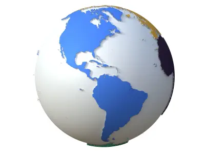  Earth Continents Globe Low-poly 3D model