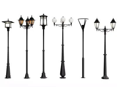 Street Lamp Low-poly 3D model 47