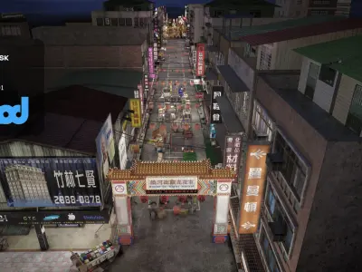 Raohe Street Night Market Night 3D model