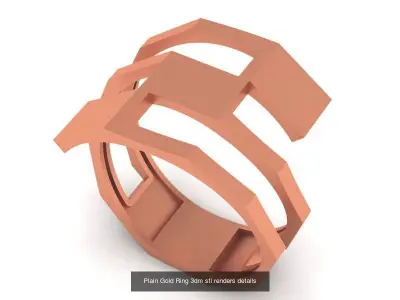 9 Plain Gold Ring 3dm stl renders details 3D Model Pack